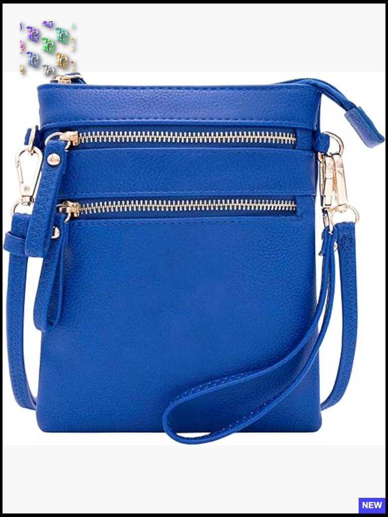 Small Crossbody Bag With Multiple Zip Pockets And Detachable Wristlet